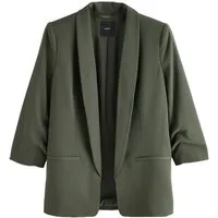 Next Jackenblazer Relaxed Fit Blazer mit Raffärmeln und Vichykaros (1-tlg)
