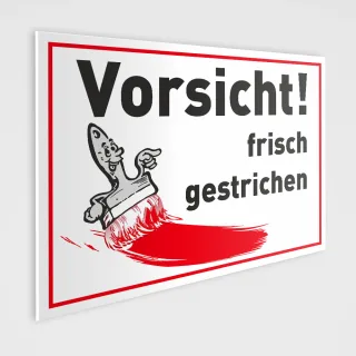 Vorsicht frisch gestrichen Schild DIN A4