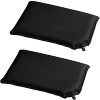HAC24 Reisekissen Outdoor Sitzkissen Camping Kissen Sitzunterlage Stadionkissen, 2-tlg., Schwarz selbstaufblasend 37 x 28,5 cm