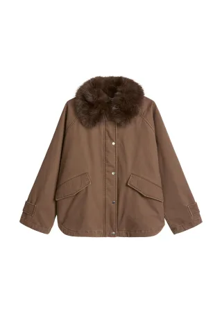Marc OPolo Casual - Twill-Outdoorjacke relaxed Dark Walnut - Gr. - 38