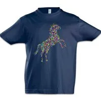 Urban Backwoods Print-Shirt Colored Horse II Kinder T-Shirt Pferd Pferde Reiter Reitsport Turnier (1-tlg) Sport Reiten Riding Rider