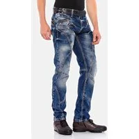 Cipo & Baxx Straight-Jeans Jeans mit trendigen Ziernähten, CD563