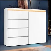 Home affaire Highboard Magic, Highboard, Hochschrank, Hochkommode, mit 4 Türen,8 Schubkästen,komplett Hochglanz lackiert, Breite 240cm
