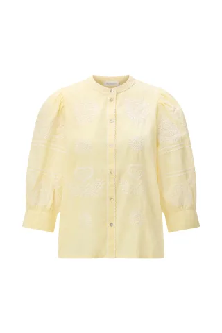 Rich & Royal - Musselin embroidery blouse soft butter - Gr. - 36