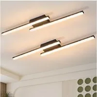 Nettlife LED Deckenleuchte Flur Wohnzimmer Schwarz moderne Deckenlampe 18/24W, LED fest integriert, Warmweiß, Flur Küche