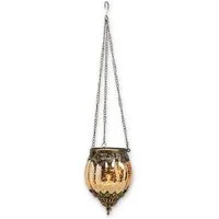 matches21 HOME & HOBBY Kerzenhalter Vintage Kerzenglas zum Hängen Windlicht Laterne, gold in 16 cm, Moderner Glas Kerzenhalter als Wohnzimmer Balkon Hochzeit Hänge-Deko