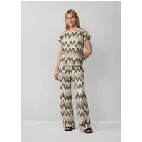 s.Oliver Chinos Hose Wide-Leg-Hose aus Häkeljersey mit All-over-Muster