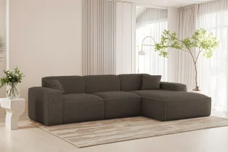 Ecksofa Designersofa CELES PREMIUM in Stoff Sven Braun Ottomane Rechts