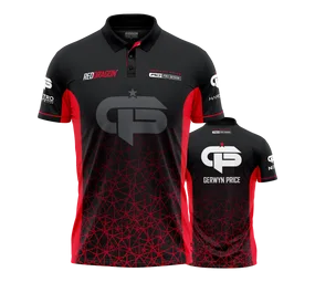 Red Dragon Gerwyn Price Red Tour Polo Dartshirt