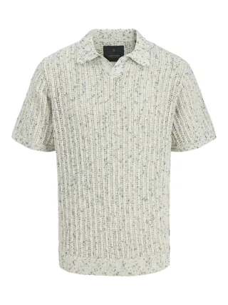 JACK&JONES - JPRBLASOFUS KNIT SPLIT NECK SS Sagebrush Green - Gr. - L