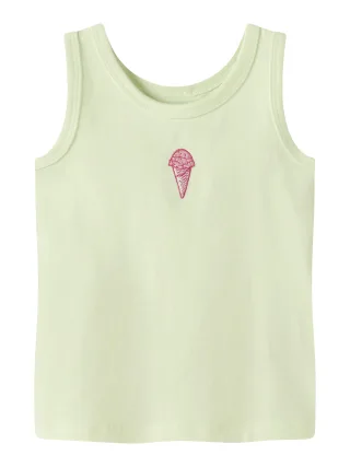 NAME IT - NMFFOLLANAZ TANK TOP Lime Cream - Gr. - 104