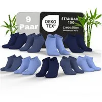 MEDOLY Sneakersocken Bambus Sneaker-Socken gegen Schweißfüße, mit 70% Viskose (9 Paar) aus Bambus-Zellstoff, ohne störenden Gummibund