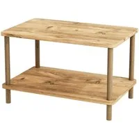 en.casa Couchtisch, »Jelling« Wohnzimmertisch mit Ablage 43 x 70 x 44 cm Holzoptik