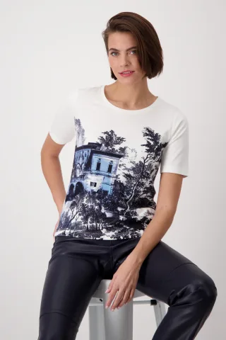 monari - T-Shirt mit „English Garden“ Print off-white - Gr. - 38