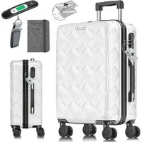 KESSER Hartschalen-Trolley Reisekoffer, 4 Rollen, ABS Hartschalenkoffer mit Zahlenschloss Kofferwaage & Reisebrieftasche