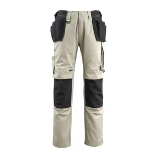 MASCOT Bremen Hose mit Hängetaschen UNIQUE Hellkhaki / Schwarz 64 - 14031-203-5509-82C64