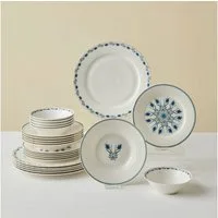 Karaca Geschirr-Set Karaca Forever Iznik Bone China Tafelservice 24-tlg., 6 Pers. (24-tlg), 6 Personen, KNOCHENPORZELLAN