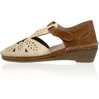 Nowaland Damen Komfort Sandalen mit Klettverschluss und Keilabsatz Sandale Atmungsaktiv, weich gepolstert, flexible Laufsohle