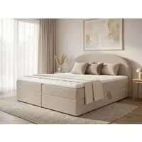 Sofnet Boxbett Cloud (mit zwei Bettkästen, Bonell-Matratze und Topper), Doppelbett, Polsterbett mit Kopfteil, Boxspringbett, Bouclé-Stoff