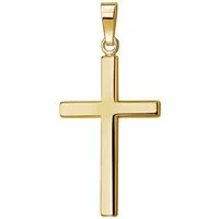 JEVELION Kettenanhänger großer Kreuz Anhänger 750 Gold (Goldkreuz, für Damen und Herren), Goldanhänger - Made in Germany