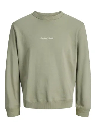 JACK&JONES - JORNORREBRO EMB SWEAT CREW NOOS Seagrass - Gr. - XL