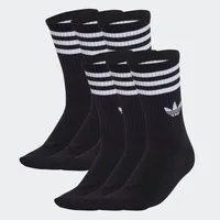 adidas Originals Sportsocken 3-STREIFEN CREW, 6 PAAR (6-Paar) für Erwachsene, geripptes Material am Bein