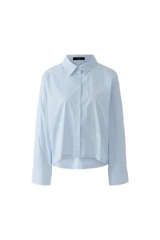 Oui - Bluse lt blue white - Gr. - 38