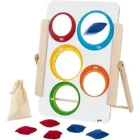 goki Zielscheibe Zielwurfspiel für Klein und Groß, beidseitig bespielbar, Wurfspiel, (Set, 7-tlg., 1), zum Aufstellen, mit 2 Schwierigkeitsstufen