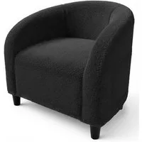 GarveeMore Sessel mit weich gepolstertem Sitz und stabilen Beinen für Wohnzimmer, Akzentstuhl,Fassstuhl,Bouclé-Sessel,Sherpa-Sessel,63x68x71cm