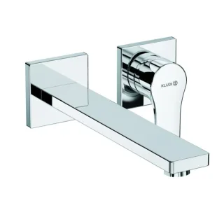 Kludi ZENTA SL Fertigmontageset 482450565 Unterputz-Waschtisch-Zweiloch-Wandarmatur, Ausladung 230mm, chrom