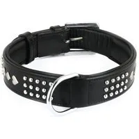 Monkimau Hunde-Halsband Hundehalsband aus Leder mit Nieten, Leder
