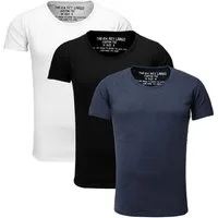 Key Largo T-Shirt Bread vintage Look uni Basic T00621 (3er-Pack, 3-tlg., 3er-Pack) Rundhalsauschnitt unifarben kurzarm slim fit