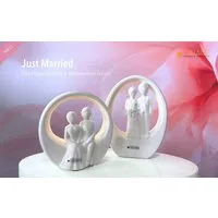 TIZIANO - DESIGN & EMOTIONS LED Dekolicht LED Objekt „Just Married“ – Romantische Hochzeitsdeko mit Timer, LED fest integriert