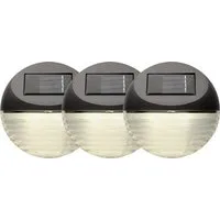 STAR TRADING LED Solarleuchte Solar-Wandleuchte Fency, Tageslichtsensor, LED fest integriert, Warmweiß, 3er-Set Solar-Wandleuchten, Dämmerungssensor