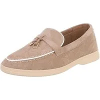 Ital-Design Damen Loafers mit komfortablem Design und eleganten Details Slipper (91116780) Blockabsatz Mokassins in Hellbraun