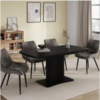 Vicco Esstisch Fenaro, Schwarz/Schwarz, 120 x 80 cm ausziehbar (1-St)
