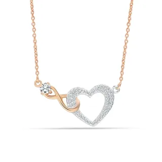 Damen-Halskette mit Herzanhänger aus zirkonischem Stein 925 Sterling Silber BICLL017