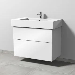 Sanipa 3way Waschtischunterbau zu Duravit Vero Waschtisch mit 2 Auszügen, Weiß-Glanz SF71878