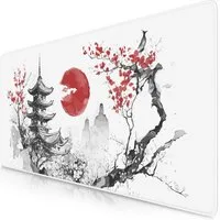 Titanwolf Gaming Mauspad XXL Speed Mousepad 900 x 400 x 3 mm, Schreibtischauflage, abwaschbar, rutschfeste Rückseite, Geschwindigkeit & Präzision, Japan Ink Painting