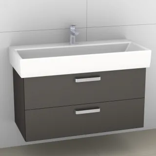 Artiqua 414 Waschtischunterschrank für Memento 5133A1, 5133A2, 5133A3 Stahlgrau Metallic, 414-WU2L-V 414-WU2L-V28-7141-88