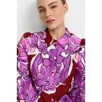 RICHROYAL Langarmbluse aus Leinen-Mix, Allover Blumenprint