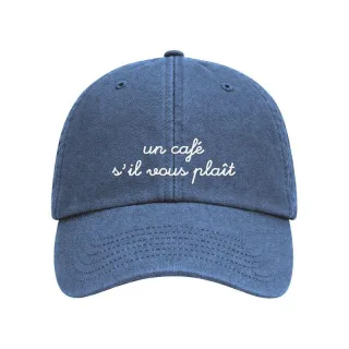 atelier pistache - Vintage Kappe - un café sil vous plaît blau - Gr. - OS