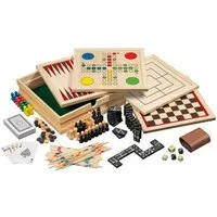 Philos Spiel, Holz-Spielesammlung - inkl. 10 Spiele - klein