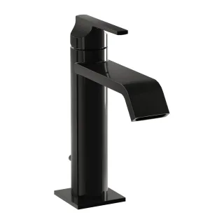 VitrA Suit Einhebel-Waschtischmischer mit Ablaufgarnitur Einlochmontage Schwarz Hochglanz,A4281739 A4281739