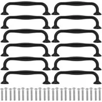 TUWENA Möbelgriff 12 Stück 128mm Küchengriffe, schwarze Möbelgriffe, Schrank Türgriffe (12-St), Schrank Griffe für Küchenschränke Kleiderschrank Tür Schublade Möbel