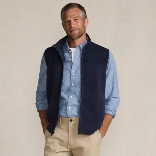 Anyweather Fleece-Weste, Herren,  Blau, Polyester, by Lands' End