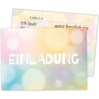 LIMONIA Einladungskarten zum Geburtstag Einladungen Karten Pastell Farbverlauf Erwachsene, Einladungskarten Luftballons Pastell Einladung