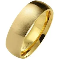 Taffstyle Fingerring Herren Damen Ring Edelstahl vergoldet Matt Größe 55 (17.5) Breit 6mm (Partnerring Ehering Trauring Hochzeitsring), Partnerring Herrenring Damenring Freundschaftsring Paarring