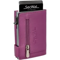 SecWal Geldbörse, Kartenetui mit Münzfach Reißverschluß, Slim Wallet, RFID Schutz, Geldbeutel klein, für Herren und Damen