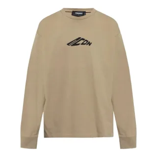 Dsquared2 Khaki Langarm-t-shirt, Schwarz, Dehnbar, Icon-logo